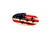 Tattered  American Flag with Black Star Cluster Emblem Overlays