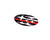 Thin Red Line Flag White JDM Star Cluster Emblem Overlays (White Stars)