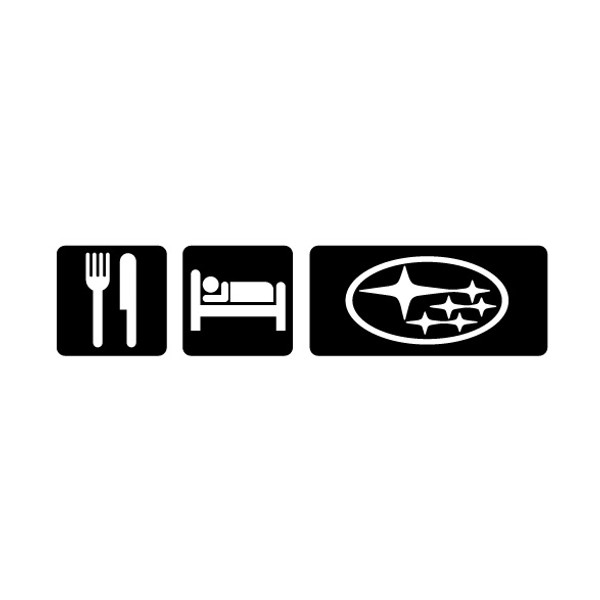 Eat Sleep Subie Sticker - Vinyl (Black)