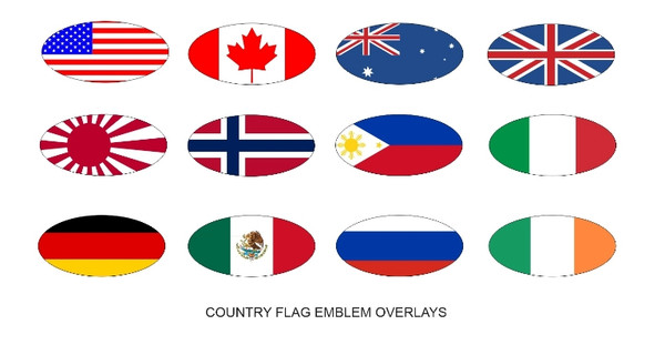 Country Flag Emblem Overlays