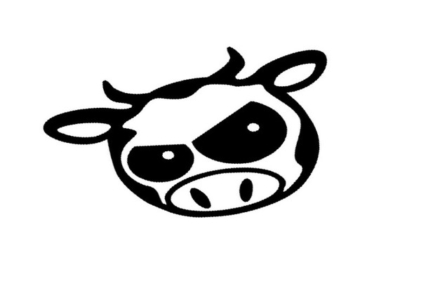Angry Rally Cow Sticker Decal