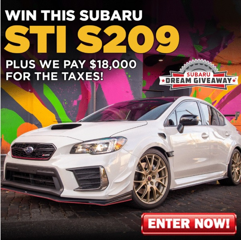 Subaru STI S209 Dream Giveaway 