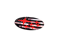 Black & White American Flag Red Wide Star Cluster Emblem Overlays