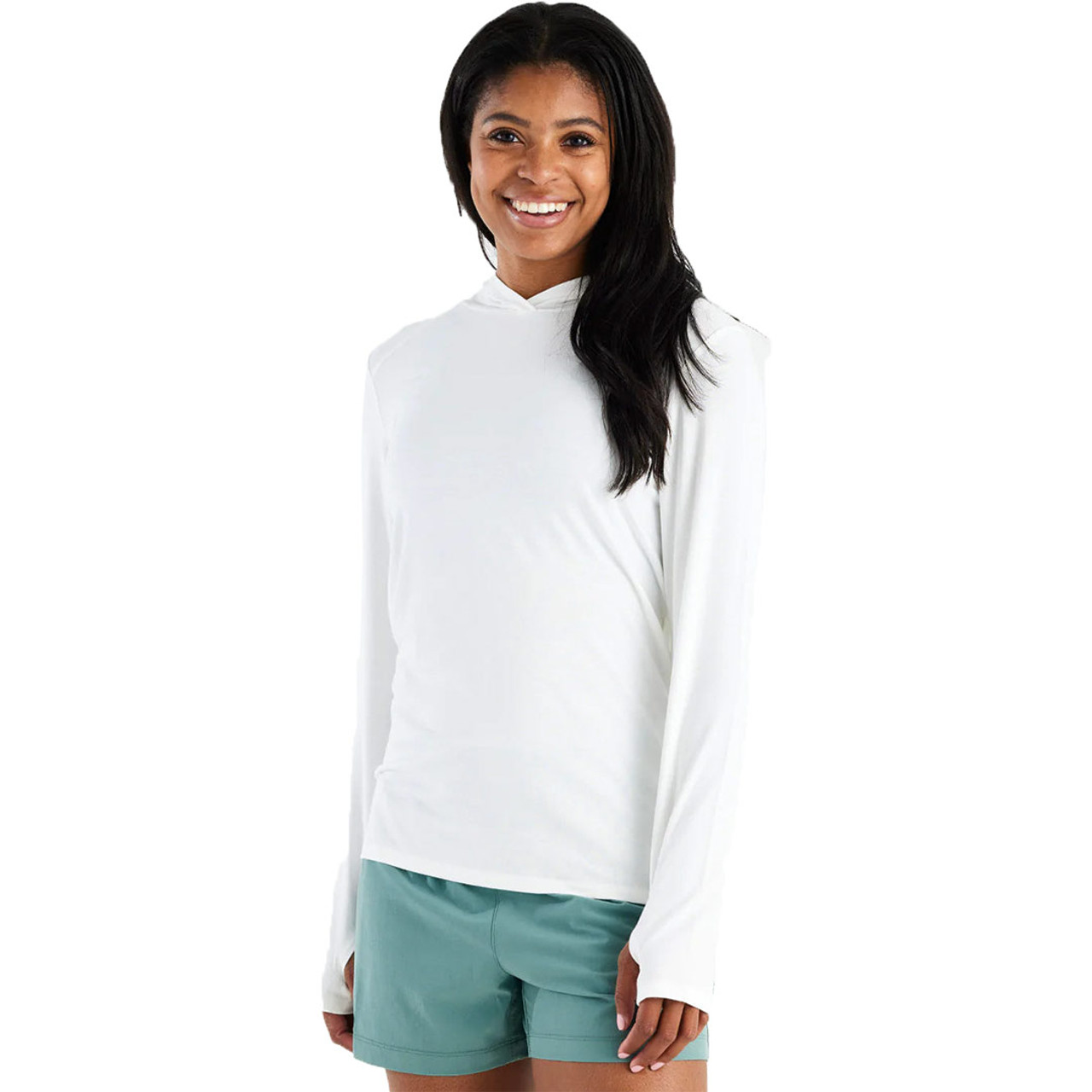 Free Fly Women's Bamboo Shade Hoodie II - Bright White