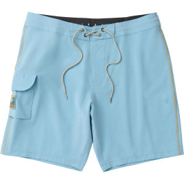 Vissla Solid Sets 18.5" Boardshort - Coastal Blue - Front