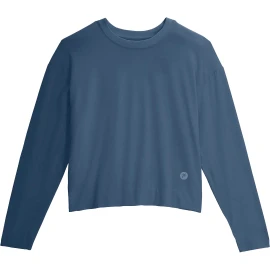 Free Fly Women's Bamboo Shade Crossover Long Sleeve - Pacific Blue