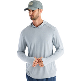 Free Fly Men's Bamboo Shade Hoodie - Heather Aspen Grey - Front
