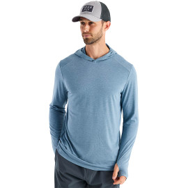 Free Fly Men's Bamboo Shade Hoodie - Heather Slate Blue