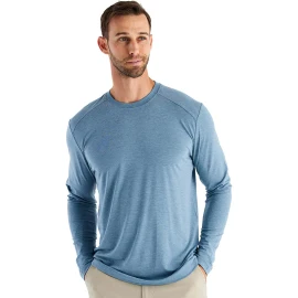 Free Fly Men's Bamboo Shade Long Sleeve - Heather Slate Blue