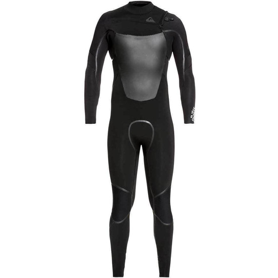 Quiksilver 4/3mm Syncro Plus Chest Zip Wetsuit - Black - Front