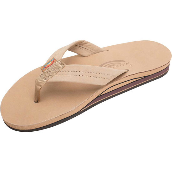 Rainbow Double Layer Premier Leather Sandal with Arch Support - Sierra Brown