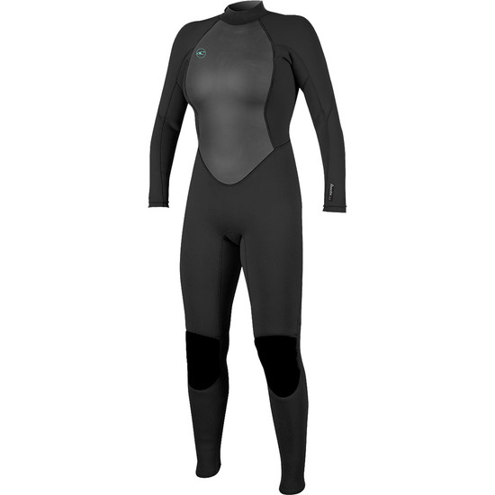 O'Neill Women's Reactor - 2 3/2 Back Zip Full Wetsuit - Black/Black - Front