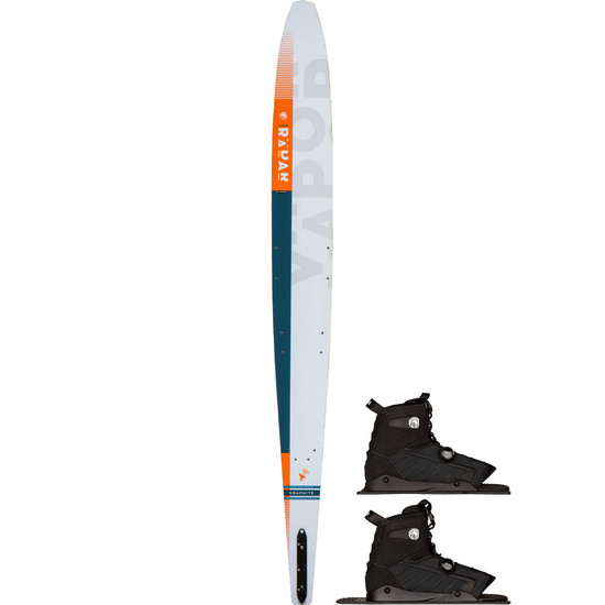 Radar Vapor Graphite Slalom Ski 2024 - White / Orange/ Double Vector BOA Water Ski Bindings - 2025