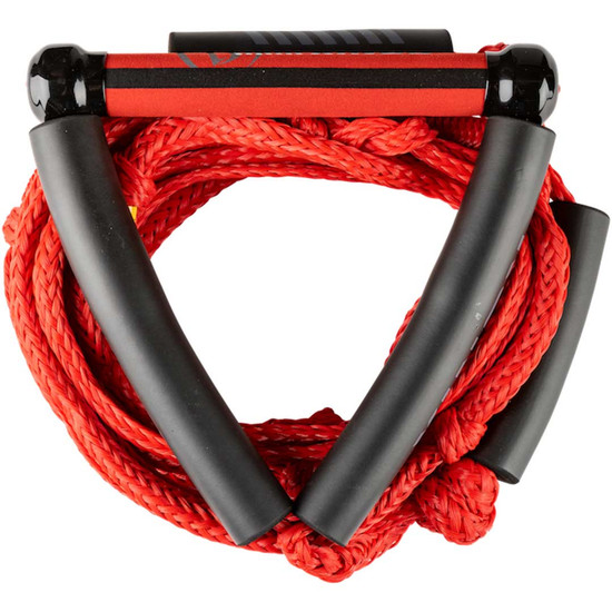 Ronix Stretch Surf - 10 in. Handle - w/25 ft. 4-Sect.  Rope - Crimson Red