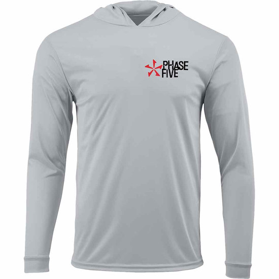Phase Five Youth Classic SPF Long Sleeve Hoodie - Aluminum - Front