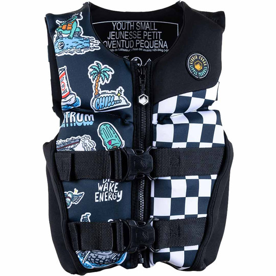 Liquid Force Little Trouble Youth Small Life Jacket - Blue/White - Front