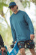 Radar UV Solar Barrier Hoodie - Emerald Blue - On Model Front