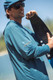 Radar UV Solar Barrier Hoodie - Emerald Blue - On model graphic detail