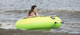 Radar UFO Towable Tube, Yellow/Green, 2 Person