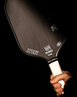 "SPIRIT" edgeless midweight (8.0 oz) raw carbon fiber pickleball paddle with 15mm foam edge honeycomb core