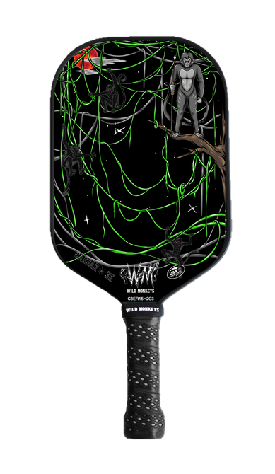 CAESAR 3K elongated heavyweight carbon fiber pickleball paddle with 16mm honeycomb core and "carbon cloth" friction technology