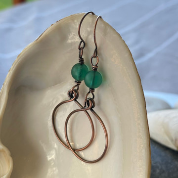 Tumbled Glass Hoop Earrings