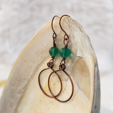 Tumbled Glass Hoop Earrings