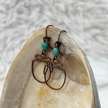 Turquoise Coin Coffee Mug Earrings 