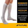 Futuro Anti-Embolism Knee Length Closed Toe Stockings Medium White Moderate Thumbnail Image