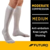 Futuro Anti-Embolism Knee Length Closed Toe Stockings Medium White Moderate Thumbnail Image