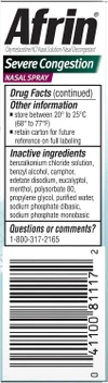 Afrin Severe Congestion Maximum Strength Nasal Spray Plus Menthol - .5 oz Thumbnail Image