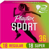 Playtex Sport Tampons with Plastic Applicators Unscented Multi-Pack - 36 ct Thumbnail Image