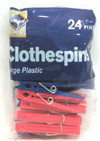 Large Plastic Spring Clothes Pins, 24 Ct - 1 Pkg Thumbnail Image