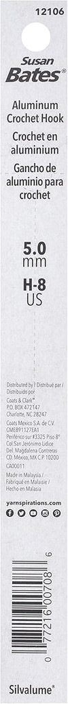 5 1/2" Silvalume Crochet Hook, 5Mm, H8 - 1 Pkg Thumbnail Image