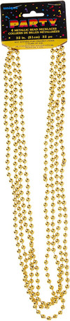Bead Necklace Party Favors, Gold, 32" - 1 Pkg Thumbnail Image