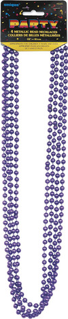 Bead Necklace Party Favors, Purple, 32" - 1 Pkg Thumbnail Image