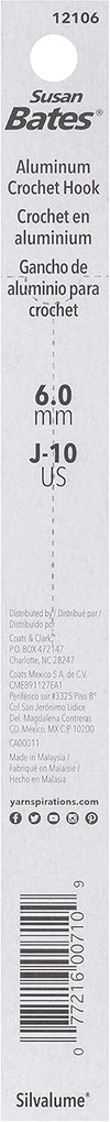 5 1/2" Silvalume Crochet Hook, 6Mm, J10 - 1 Pkg Thumbnail Image