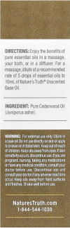 Nature's Truth 100% Pure Essential Oil Cedarwood - .5 oz Thumbnail Image