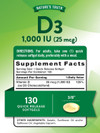 Nature's Truth High Potency Vitamin D3 1000 IU Quick Release Softgels - 130 ct Thumbnail Image