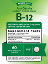 Nature's Truth Sublingual Methylcobalamin B-12 5000 mcg Fast Dissolve Tabs Natural Berry Flavor - 60 ct Thumbnail Image