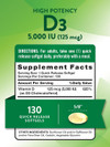 Nature's Truth High Potency Vitamin D3 5000 IU Quick Release Softgels - 130 ct Thumbnail Image