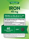 Nature's Truth Iron 45 mg Dietary Supplement - 60 Tablets Thumbnail Image