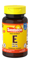 Sundance Vitamins High Potency E 400IU - 100 Softgels Thumbnail Image