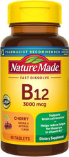 Nature Made B-12 3000 mcg Micro-Lozenges Cherry Flavor - 40 ct Thumbnail Image