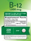 Nature's Truth B-12 1000 mcg Vitamin Supplement - 220 Tablets Thumbnail Image