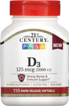 21st Century D3-5000 IU Tablets Maximum Strength Tablets - 110 ct Thumbnail Image