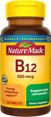 Nature Made Vitamin B-12 500 mcg Tablets - 100 ct Thumbnail Image