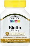 21st Century Biotin 800 mcg - 110 Tablets Thumbnail Image