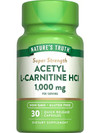Nature's Truth Acetyl L Carnitine HCL 1000 mg - 30 Quick Release Capsules Thumbnail Image