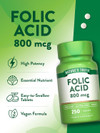 Nature's Truth Folic Acid 800 mcg Tablets - 250 Tablets Thumbnail Image